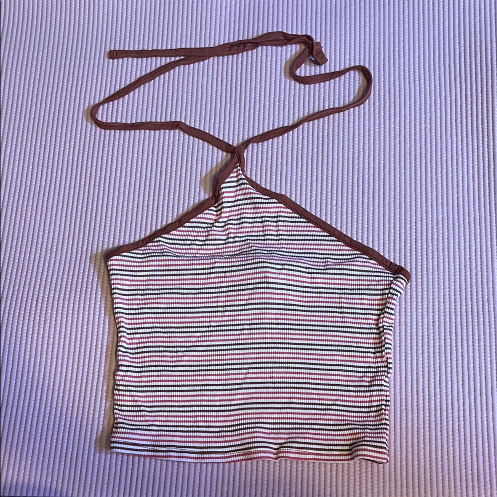 Forever 21 Multicolor Striped Halter Top